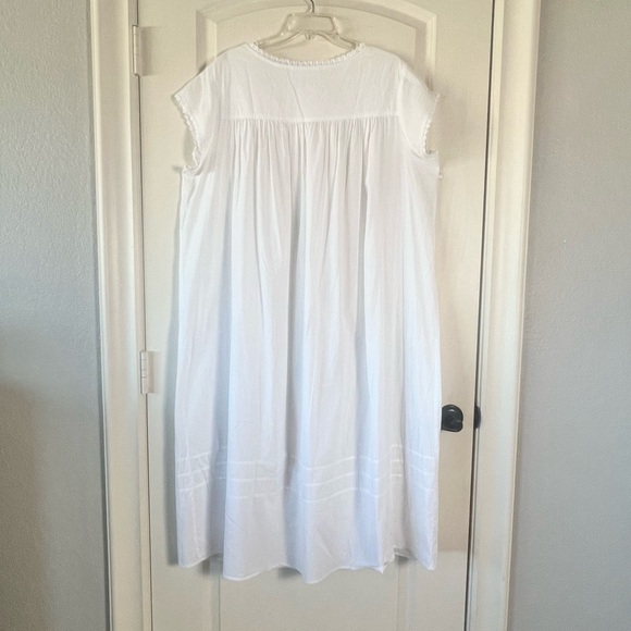 Eileen West Nightgown Extra Large Cottagecore Floral Lace Cotton Grandma Gown - Picture 8 of 11